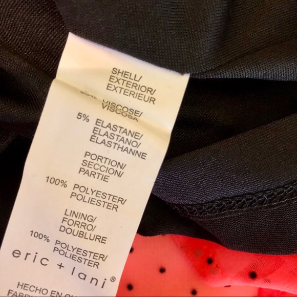 Eric + Lani neon peach and black polkadot dress - Picture 8 of 8